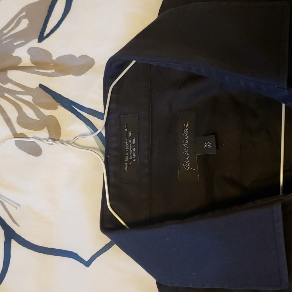 John W Nordstrom Dress shirt French cuffs black size 16 /32